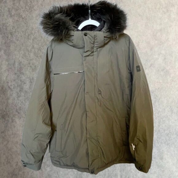 Windstopper by Gore-Tex Mens Parka Gray Hooded Down Filled Insulated Size XL - Picture 1 of 16